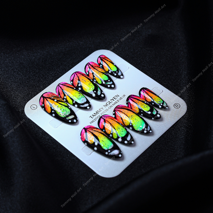 Press-on Nails Rainbow Butterfly