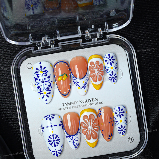 Press-on Nails Azure Lemon