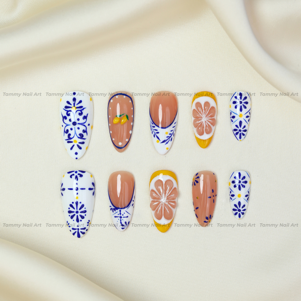 Press-on Nails Azure Lemon