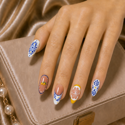 Press-on Nails Azure Lemon