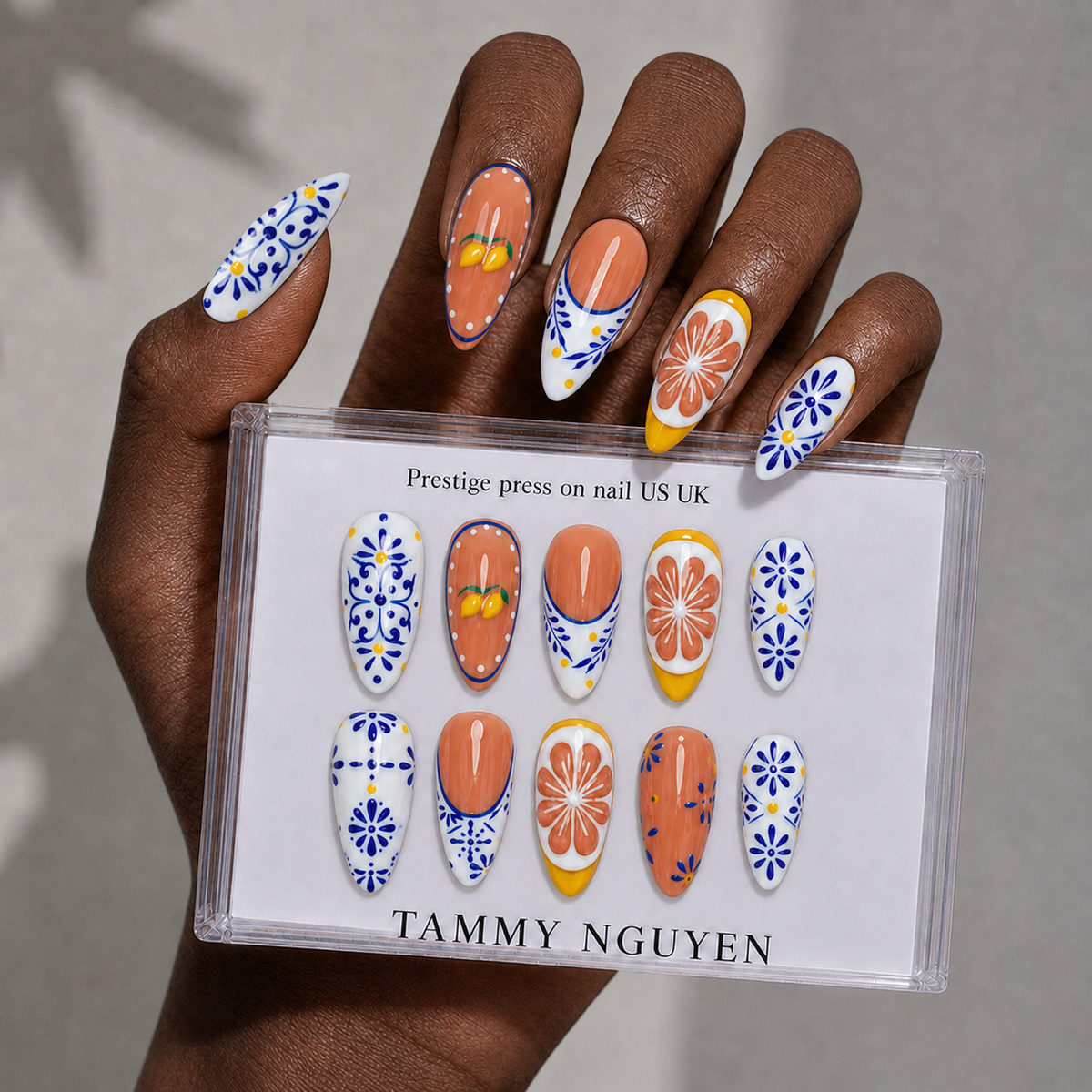 Press-on Nails Azure Lemon