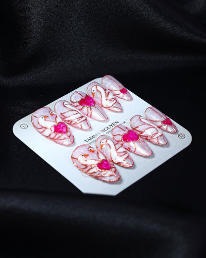 Press On Nails Luxury Swan Almond