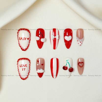 Press-on Nails Sweet Cherry