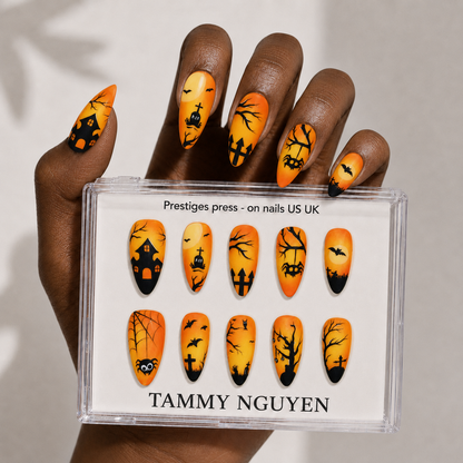 Press-on Nails Haunted Sunset