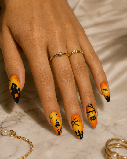 Press-on Nails Haunted Sunset