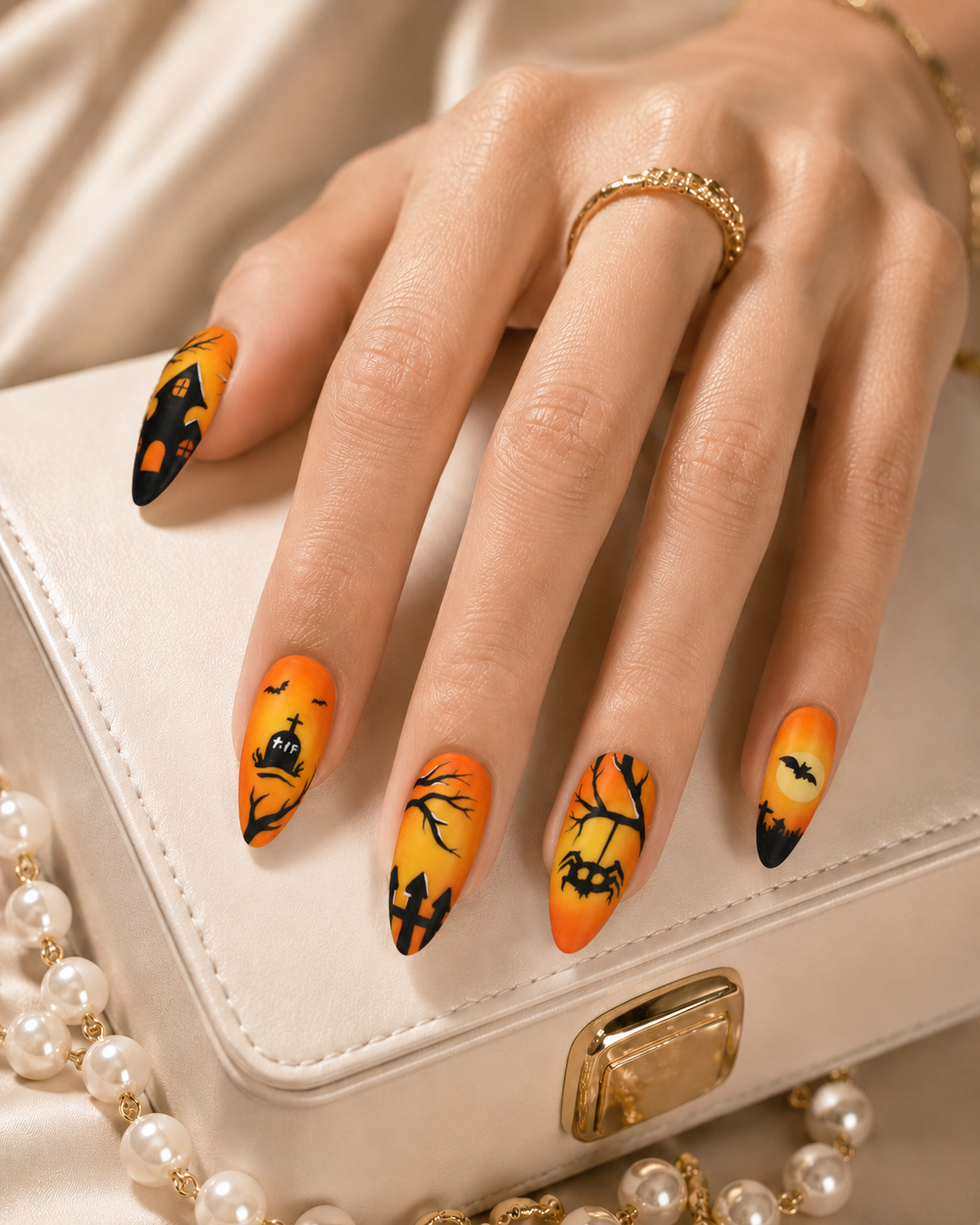 Press-on Nails Haunted Sunset