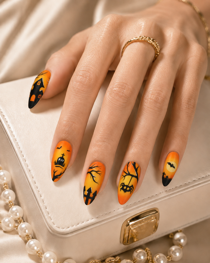 Press-on Nails Haunted Sunset