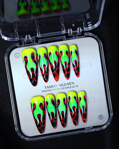 Press On Nails Y2K Flame Stiletto