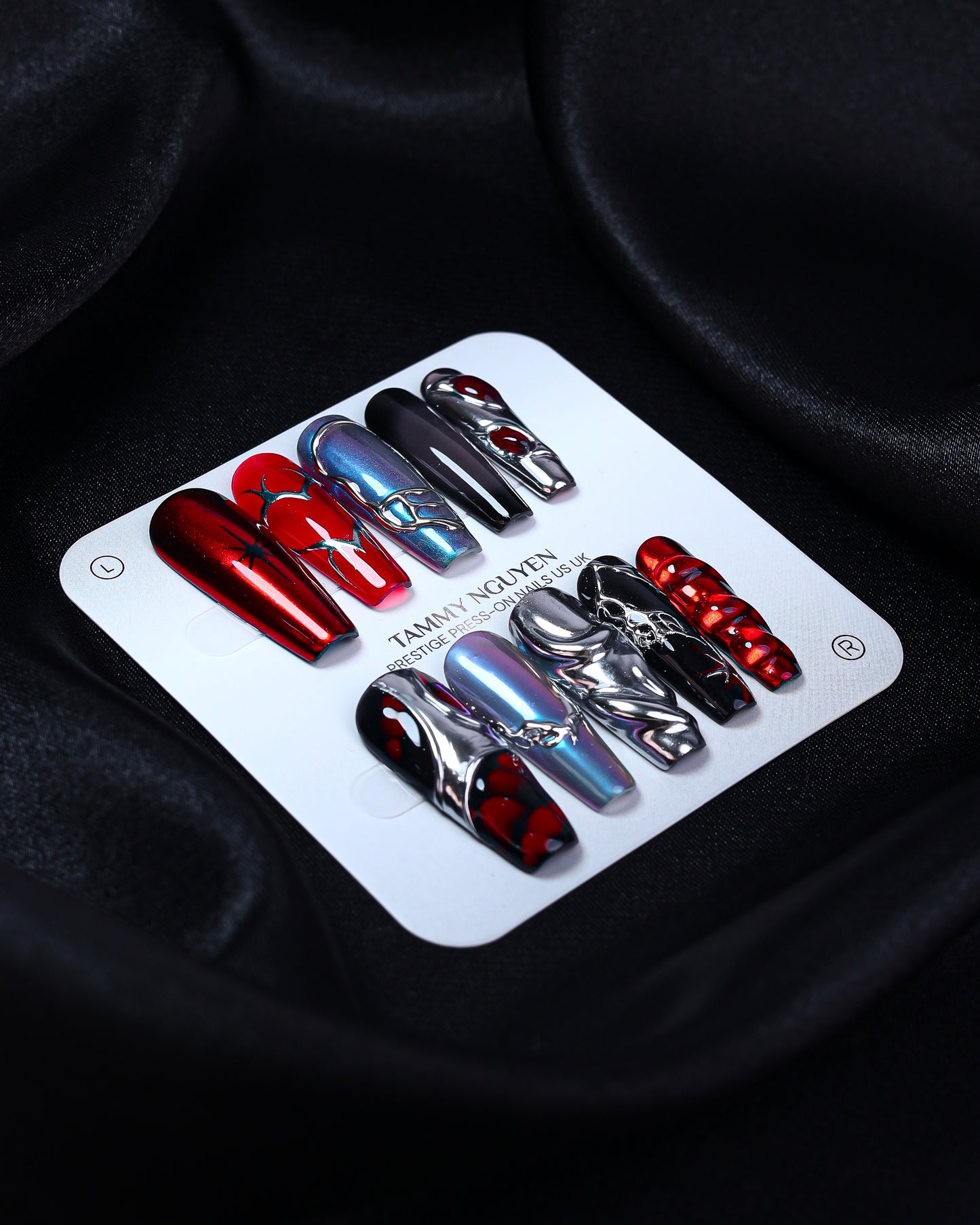 Press On Nails Gothic Silver Chrome