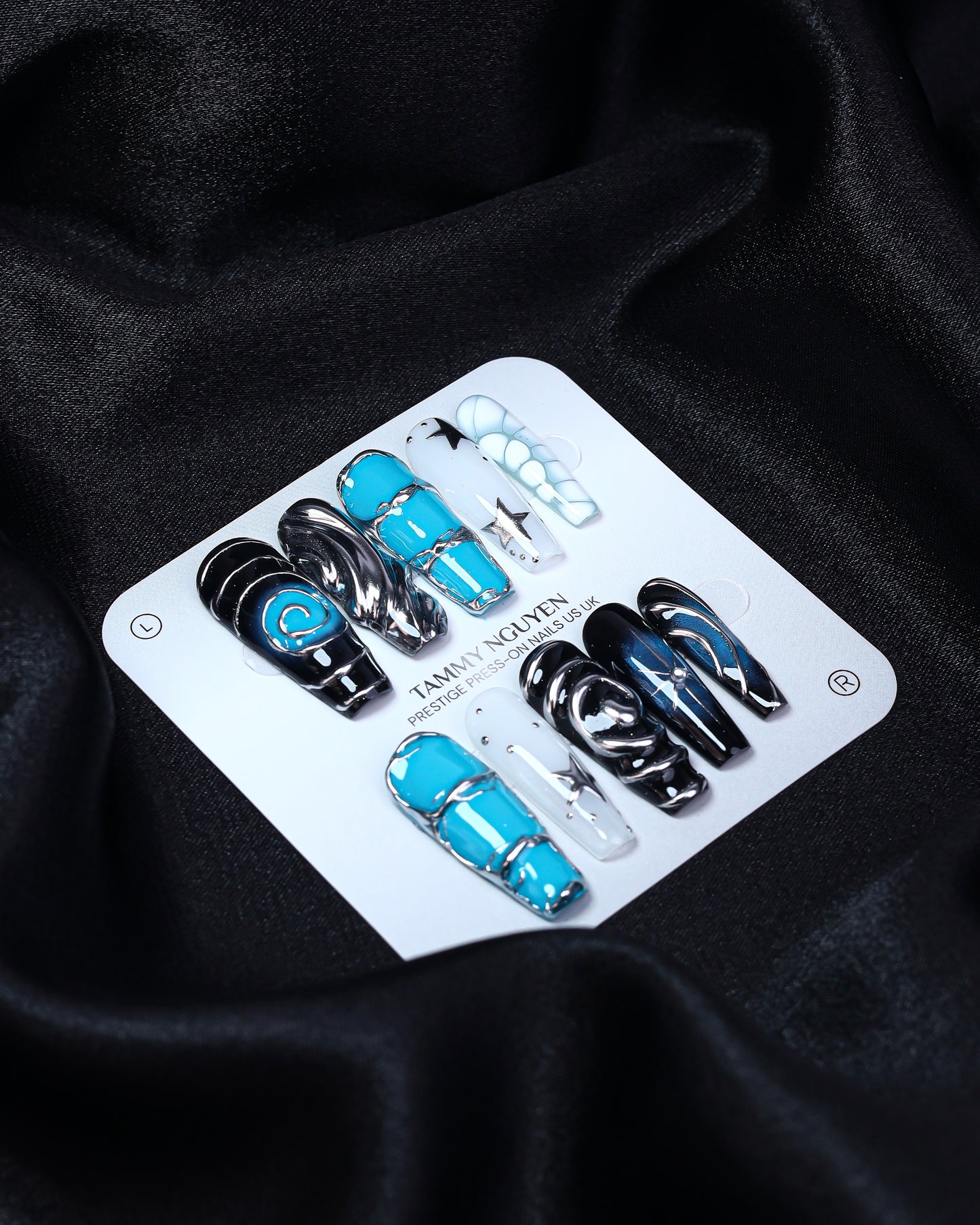 Press On Nails Gothic Coffin Blue