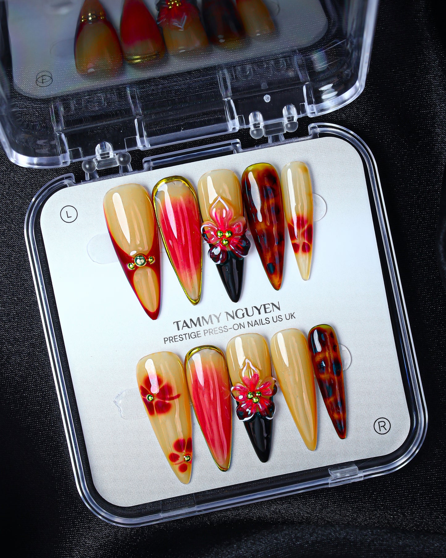 Press On Nails Luxury Stiletto Flower