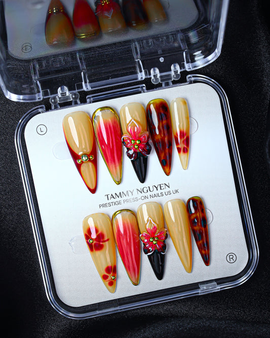 Press On Nails Luxury Stiletto Flower