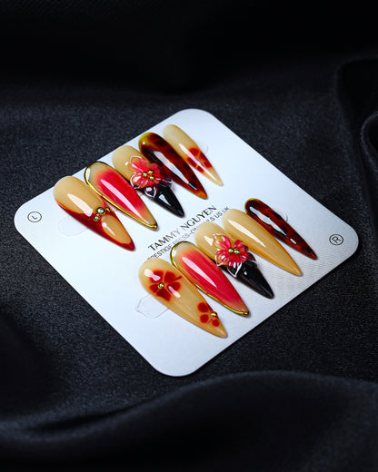 Press On Nails Luxury Stiletto Flower