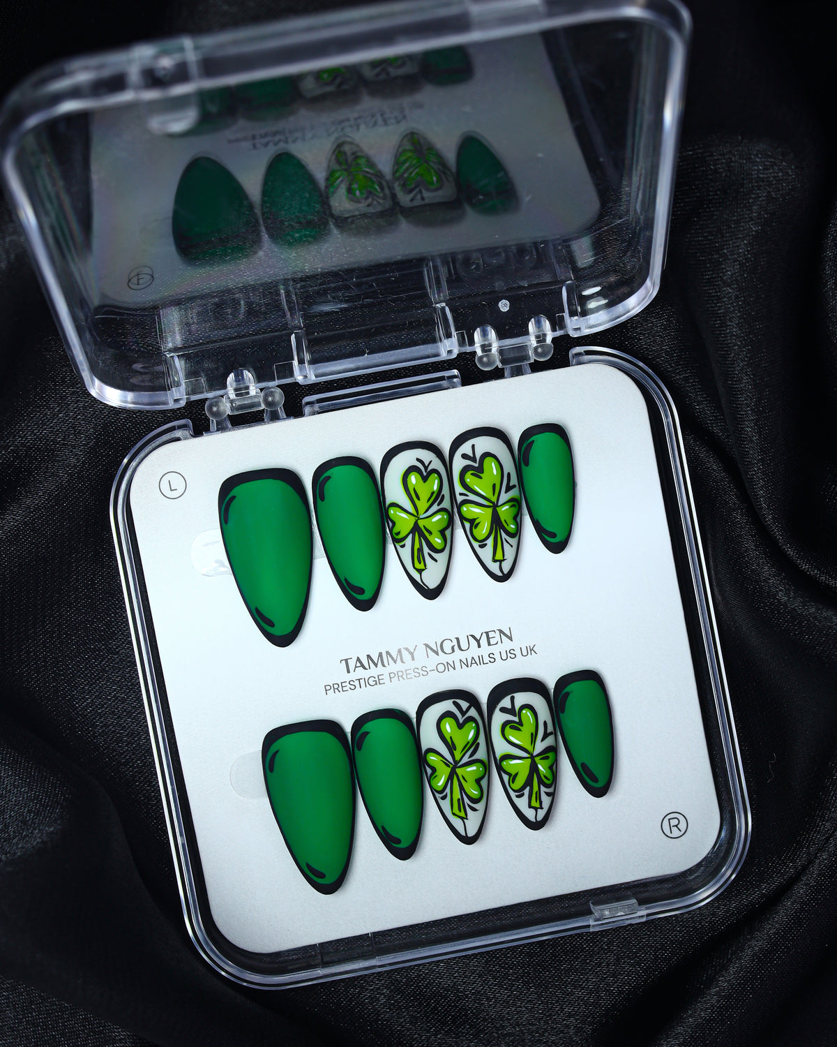 Press On Nail Green Clover Almond