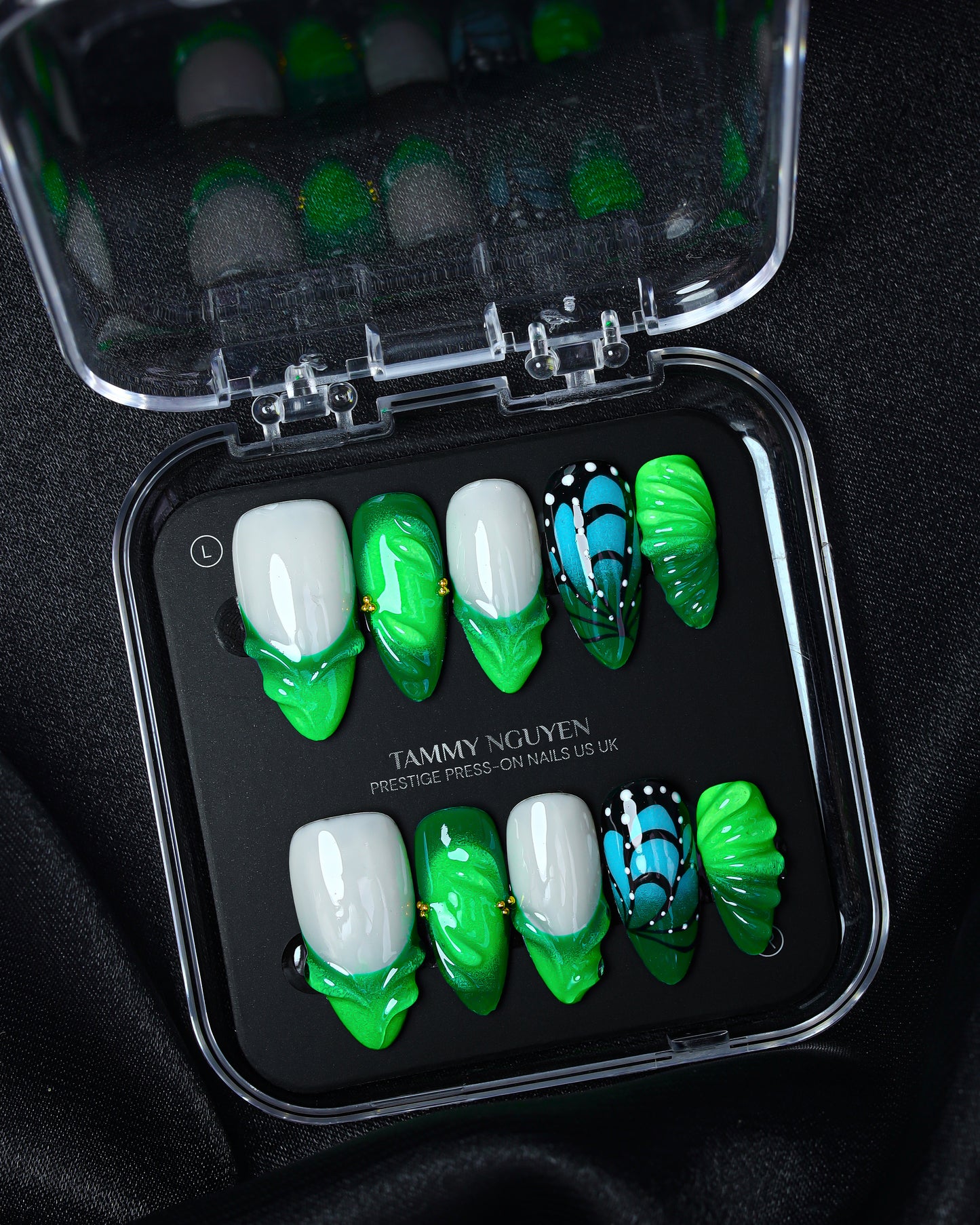 Press On Nails Summer Green French