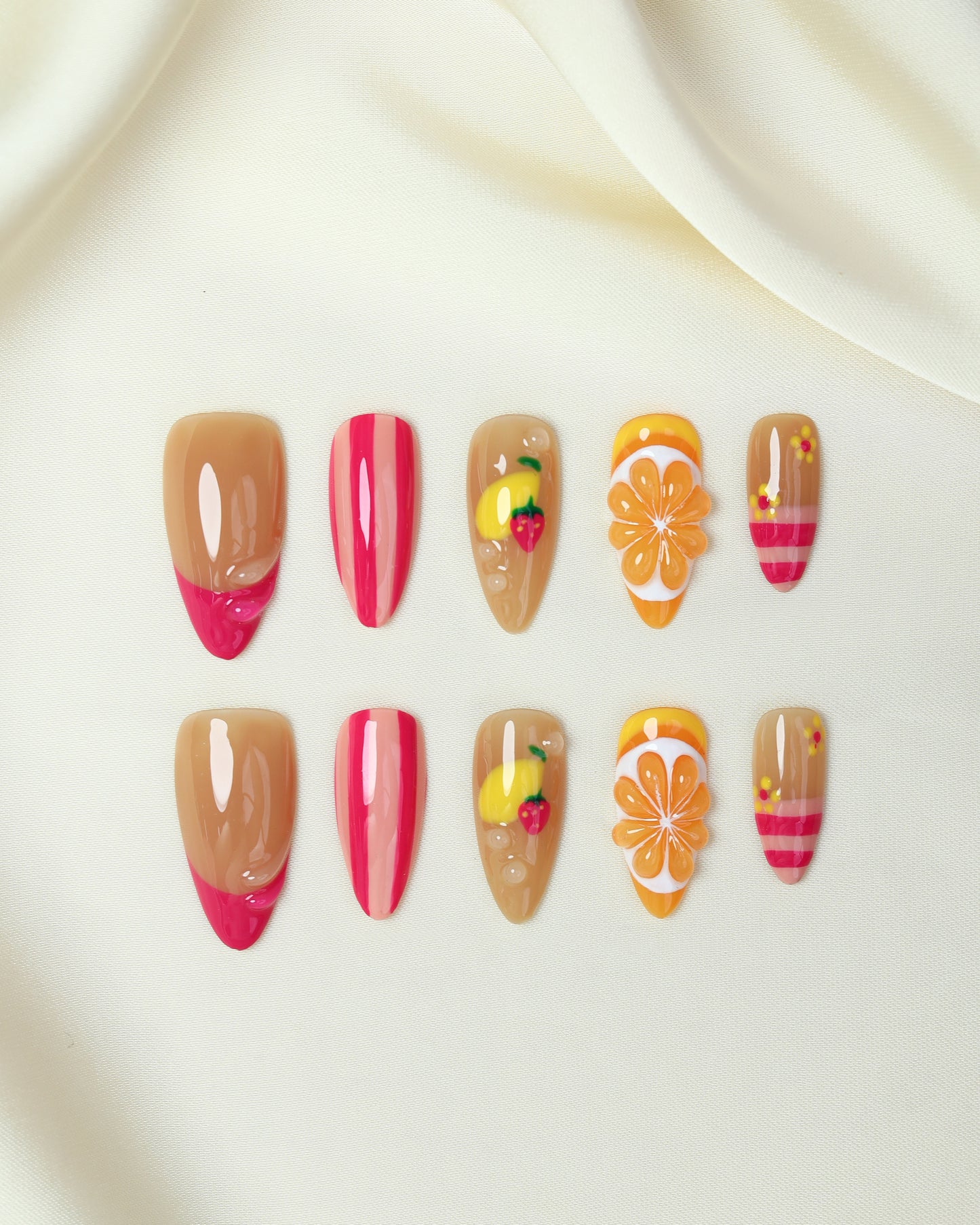 Press On Nail Sweet Orange