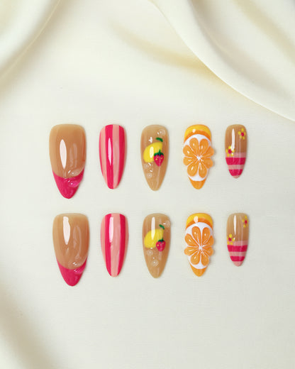 Press On Nail Sweet Orange