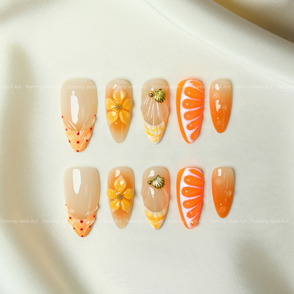 Press-on Nails Citrus Coast Almond