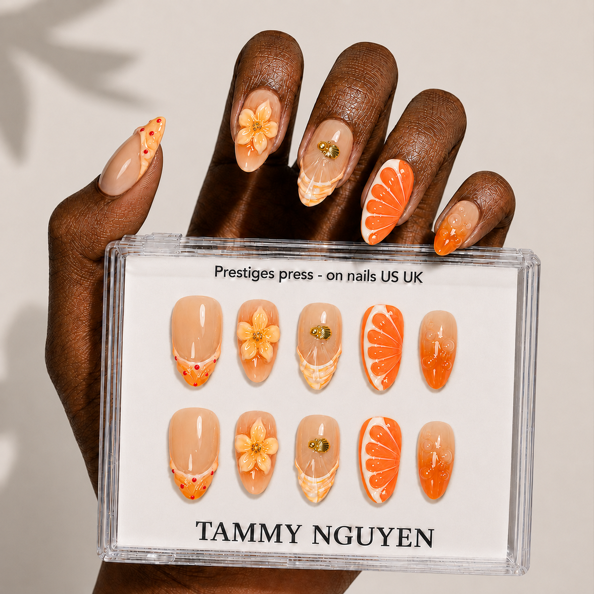 Press-on Nails Citrus Coast Almond Short
