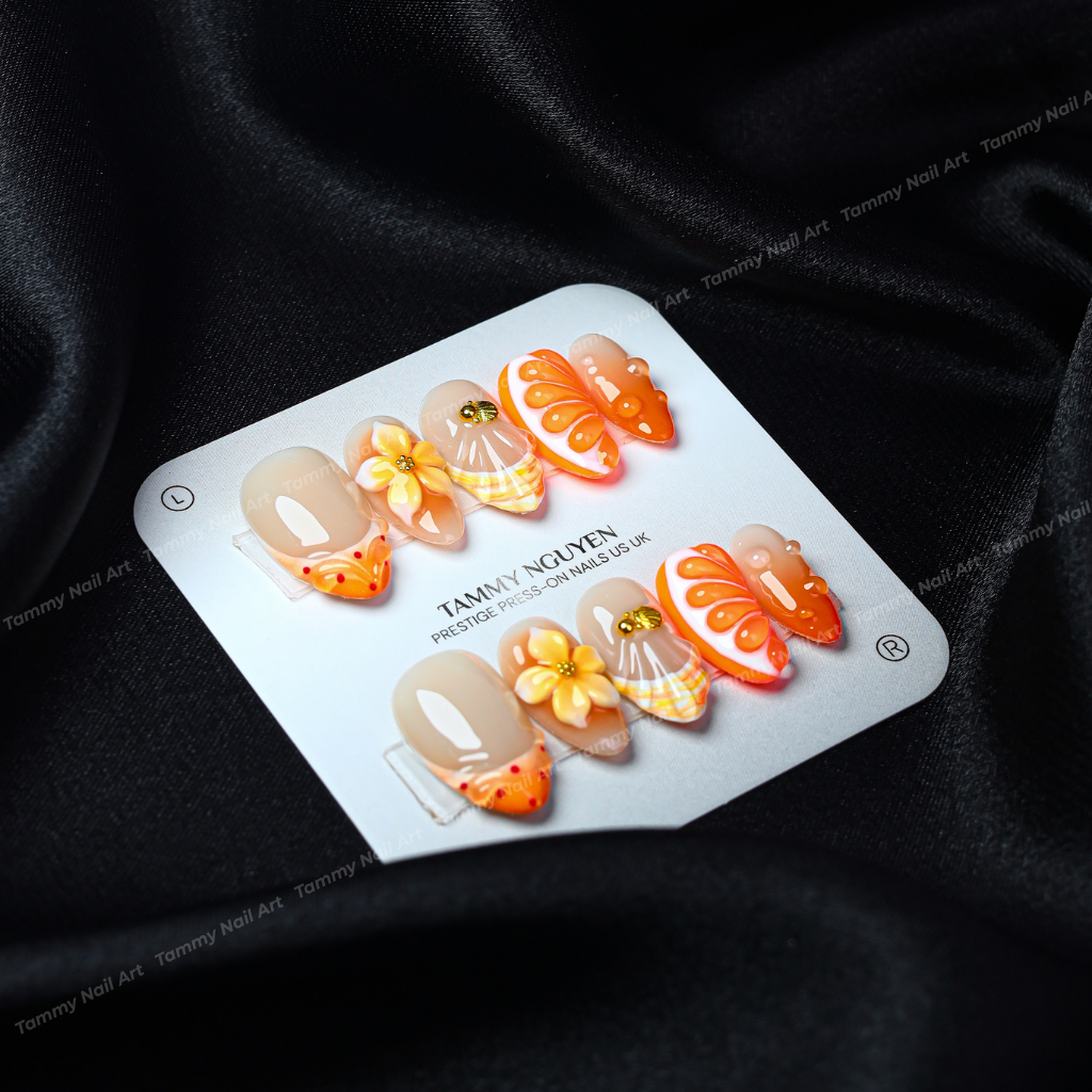 Press-on Nails Citrus Coast Almond Short