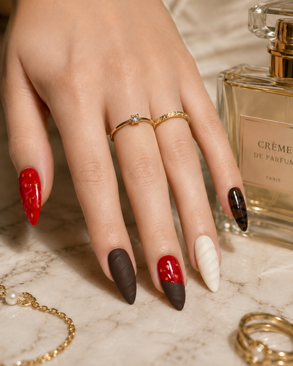 Press-on Nails Chocolate Valentine