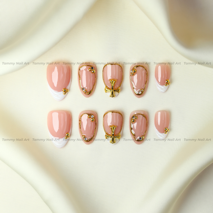 Press-on Nails Blush Cross