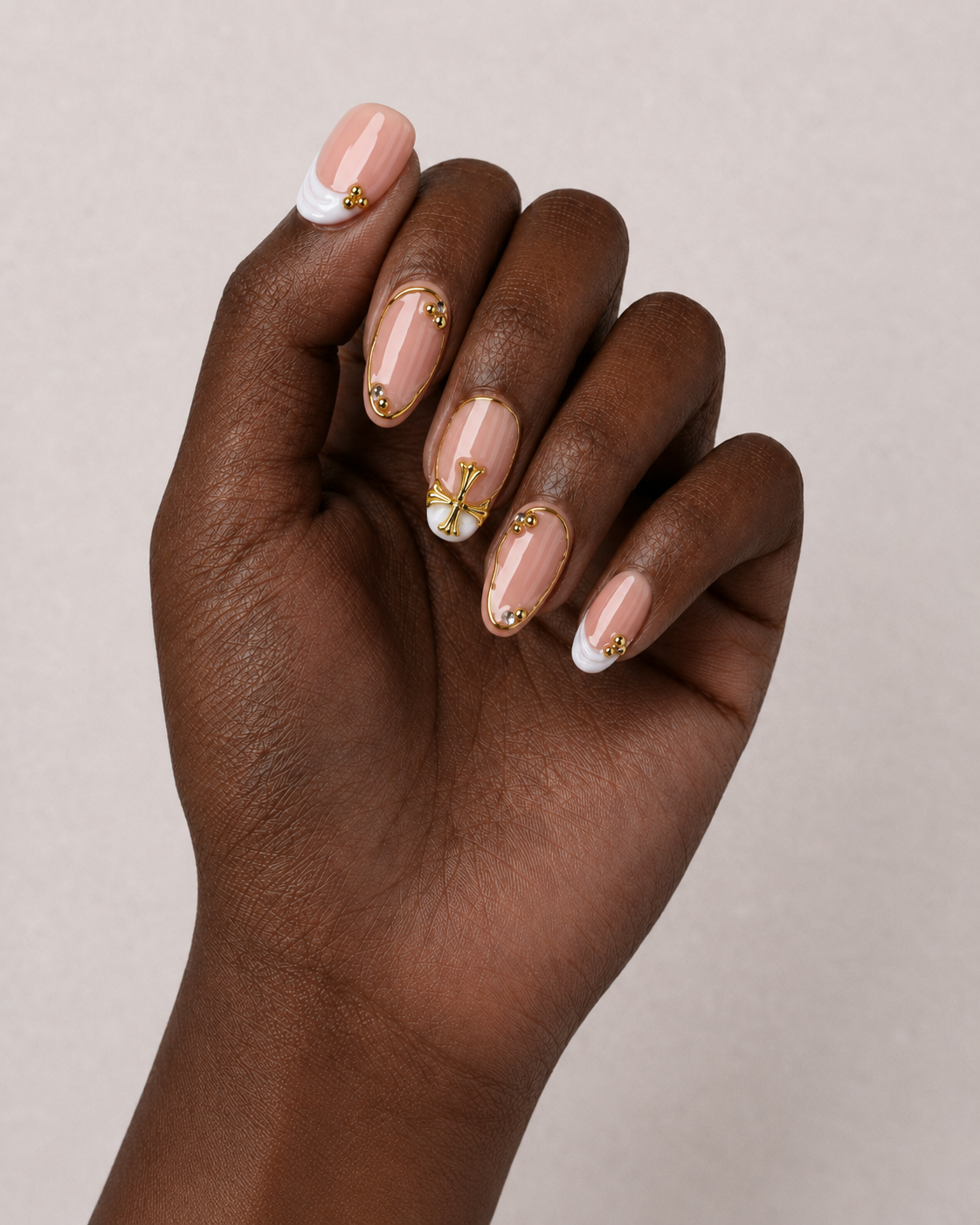 Press-on Nails Blush Cross