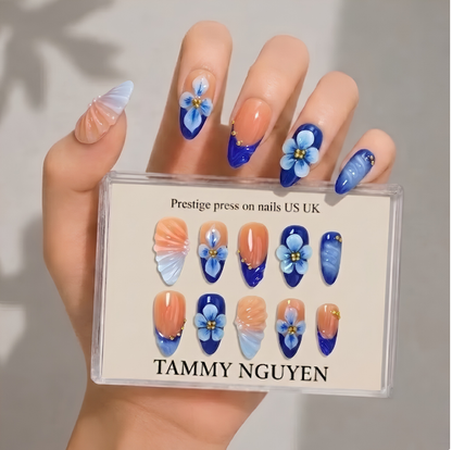 Press-on Nails Ocean Blossom