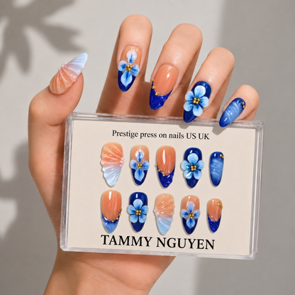 Press-on Nails Ocean Blossom
