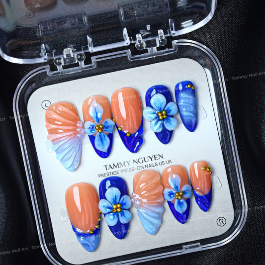 Press-on Nails Ocean Blossom