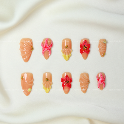 Press-on Nails Tropical Treasure