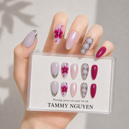 Press On Nail Y2K Pink Chrome