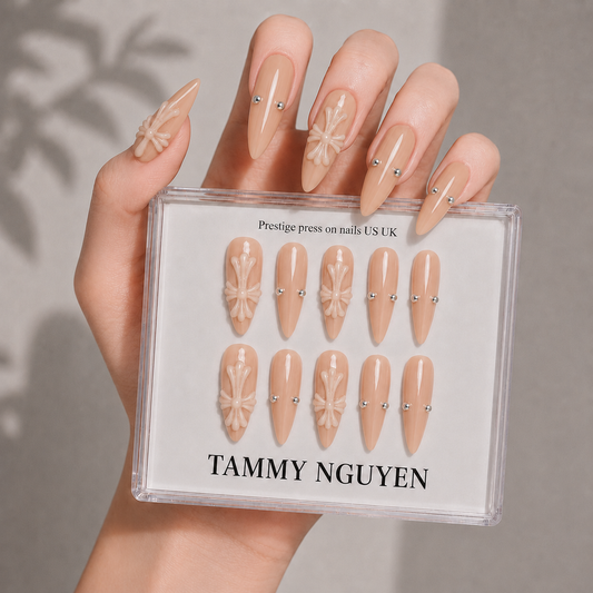 Press-on Nails Pearl Cross
