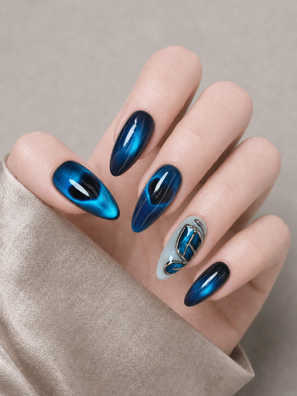 Press On Nail Y2K Blue Butterfly