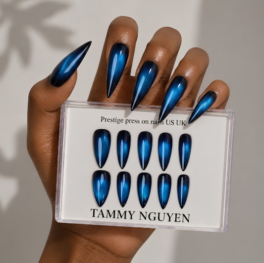 Press-on Nails Cyber Blue